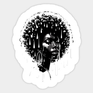 Afrocentric Woman Dripping With Melanin Sticker